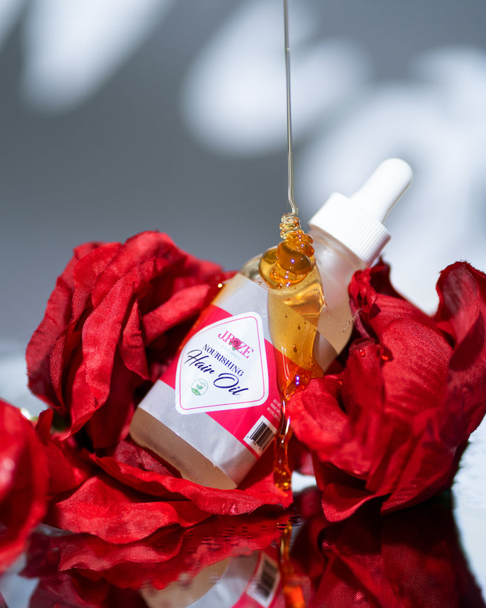 J Roze nourishing hair oil - natural vegan hair growth oil for scalp and edges