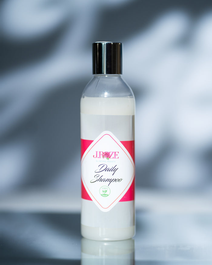 J Roze Collection natural vegan shampoo bottle - sulfate-free hair cleanser for all hair types